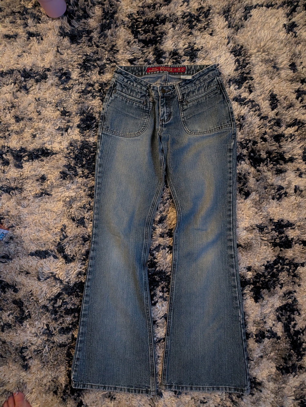 Juniors Y2K Mudd Light Wash Flared Jeans - Classic Denim